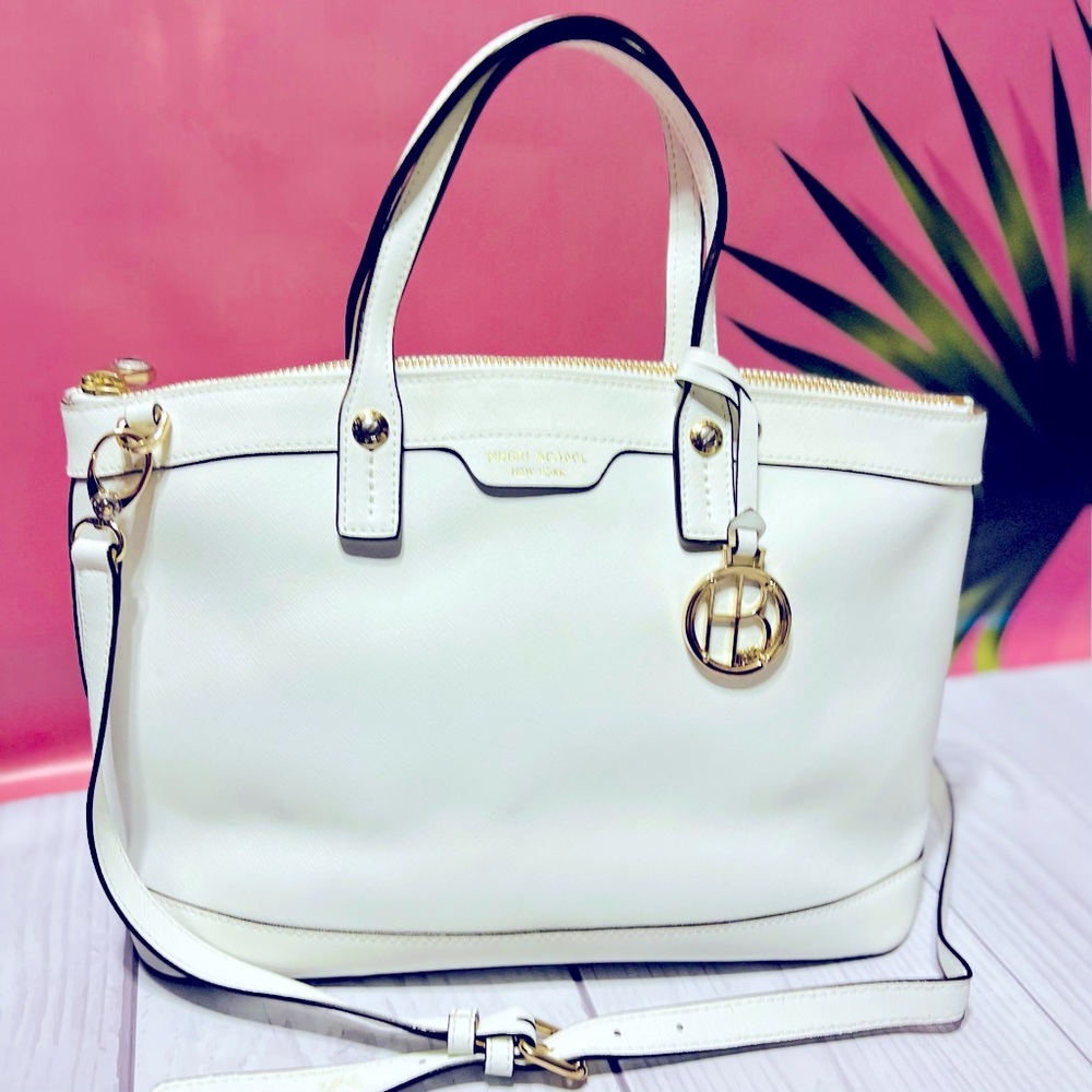 Henri Bendel White Saffiano Leather W 57th Satchel - RARE!